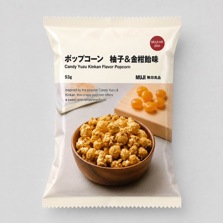 MUJI Candy Yuzu Kinkan Flavor Popcorn 53g